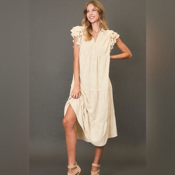 Umgee Full Size Boarder Print Midi Dress Plus Size